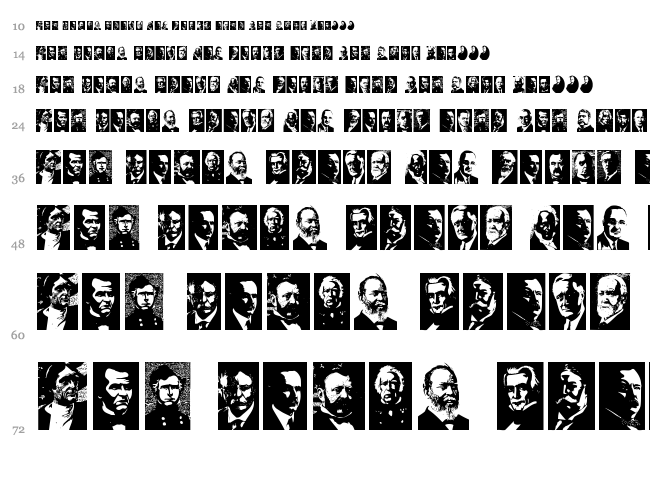 Presidents of the United States of America font waterfall